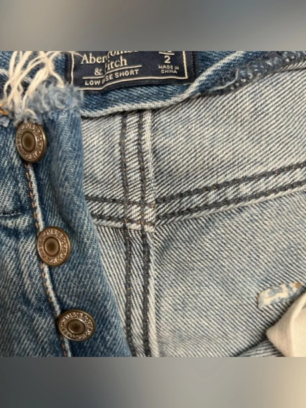 Abercrombie & Fitch Light Blue Distressed Denim Cutoff Shorts